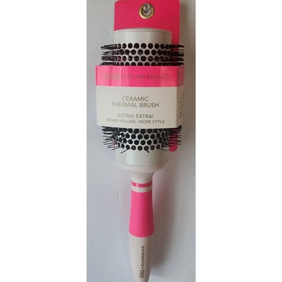 GSQ by Glamsquad Ceramic Thermal Round Hairbrush - Bright Pink Styling & Curling - Picture 1 of 7